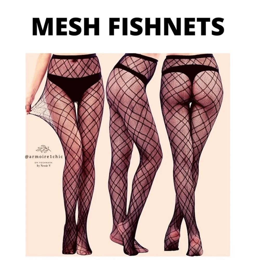 FISHNET STOCKINGS | Criss-cross Mesh Nylon | Women’s Size Medium